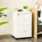 Vinsetto 2 Drawer Wood Mobile File Cabinet with Lock Office Filing Storage Locking Wheels Home Study White | The Comfy Couch Canada