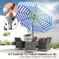 Outsunny 8.7FT Tilting Patio Umbrella with 8 Ribs, Crank Handle, Air Vent for Outdoor, Garden and Pool, Navy Blue | The Comfy Couch Canada