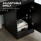 HOMCOM Computer Desk with Drawers Cabinet Adjustable Shelf Home Office Bedroom Compact Workstation Space Saving Design Black | The Comfy Couch Canada