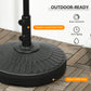 Outsunny Patio Umbrella Base with Handle, Heavy Duty Round Umbrella Stand, Garden Umbrella Holder for 1.5", 1.9" Poles, Black | The Comfy Couch Canada
