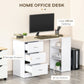 HOMCOM Computer Writing Desk Study Workstation w 3 Shelf 3 Storage Drawers Home Office Furniture White | The Comfy Couch Canada