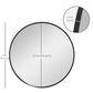 HOMCOM Sleek Round Wall Mirror: 24" Diameter Black Frame for Bedroom, Living Room & Bathroom Decor.