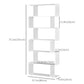 HOMCOM Curvaceous Storage: 6-Tier S-Shape Wooden Bookcase Display Divider Unit for Home Office, White Finish | The Comfy Couch Canada