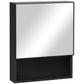 Kleankin Black Wall Cabinet: Bathroom Mirror Cabinet with Stainless Steel Frame, Single Door & Storage Shelves | The Comfy Couch Canada