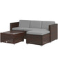 Outsunny 3-Piece Patio Dining Sets, Rattan Wicker with Glass Table & Plush Cushions for Garden & Backyard, Grey | The Comfy Couch Canada