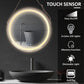 kleankin Illuminating Elegance: LED Round Bathroom Mirror, Anti-fog Wall Mounted Vanity with Dimmable Rose Gold Finish | The Comfy Couch Canada