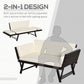 Outsunny Convertible Rattan Sofa Bed Chaise Lounge Wicker Loveseat Double Seat Cushion All Weather Patio Furniture Brown | The Comfy Couch Canada