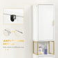 kleankin Narrow Bathroom Linen Cabinet: Adjustable Shelf, 2 Doors & Steel Base in White Compact & Functional | The Comfy Couch Canada