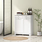 HOMCOM Laundry Cabinet, Tilt Out Laundry Hamper Cabinet with 2 Baskets, Bathroom Hamper Cabinet with 2 Drawers, Black.