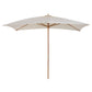 Outsunny 7x10ft Wooden Rectangle Patio Umbrella: Beige Market Garden Parasol Outdoor Sunshade Canopy | The Comfy Couch Canada