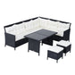 Outsunny 6 Pieces Patio Dining Set Wicker Outdoor Furniture Set Garden Rattan Sofa Set Outdoor Sectional Couch w/ Cushions Table White | The Comfy Couch Canada