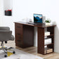 HOMCOM 47" Walnut Home Office Desk with 3-Tier Storage Shelves & Drawers - Elegant Study Writing Table | The Comfy Couch Canada