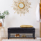 HOMCOM Dual-Purpose Elegance: Lift-Top Storage Ottoman Bench with Tufted Faux Leather, Shoe Rack, and Open Bottom Design, Black Finish | The Comfy Couch Canada