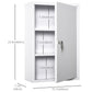 kleankin Secure Wall Medicine Cabinet: 3-Tier Lockable Steel Cabinet with 2 Keys for Bathroom Safety, White | The Comfy Couch Canada