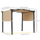 Outsunny Gazebo 8x10ft Outdoor Retractable Pergola Canopy Tent Adjustable Side Sun Shade Khaki | The Comfy Couch Canada