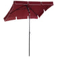 Outsunny Patio Umbrella: 7x4ft Rectangular Aluminum Adjustable Tilt UV Protection Wine Red | The Comfy Couch Canada