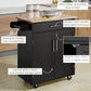 HOMCOM Mobile Culinary Companion: Rolling Kitchen Island Cart with Wood Top, Storage Drawer, Towel Bar, and Shelves | The Comfy Couch Canada