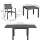Outsunny 7PC Patio Dining Set Aluminum Expandable Table Stackable Chairs Mesh Fabric Seats Dark Gray | The Comfy Couch Canada