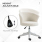 Vinsetto Armless Office Chair Fluffy Adjustable Height Swivel Mid Back White | The Comfy Couch Canada