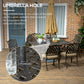 Outsunny 7PC Patio Dining Set with Umbrella Hole Cushioned Chairs Rectangle Table Outdoor Furniture Grey | The Comfy Couch Canada