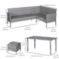 Outsunny 5-Piece Patio Dining Sets, Outdoor Furniture Sets PE Rattan Wicker Conversation Furniture Sets, Blue | The Comfy Couch Canada
