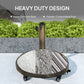 Outsunny Round Patio Umbrella Base, 46 lbs Resin Umbrella Stand with Wheels, Outdoor Umbrella Stand for 1.3"/1.5"/1.9" Umbrella Poles for Outdoor, Lawn, Poolside, Bronze | The Comfy Couch Canada
