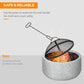 Outsunny 18" Round Outdoor Fire Pit Grey with Poker Spark Screen Wood-burning Bowl Handles Backyard Camping | The Comfy Couch Canada