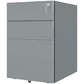Vinsetto Filing Cabinet 3 Drawers Steel Home Office Storage Wheels Lock A4 Letters Legal-sized Files Grey Metal | The Comfy Couch Canada