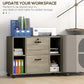 Vinsetto Mobile Lateral Filing Cabinet with Lockable Drawer Wheels Open Shelves for Office Documents Grey | The Comfy Couch Canada