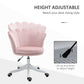 HOMCOM Mid Back Velvet Office Chair, Adjustable Height Study Chair, Vanity Chair with Swivel Wheels for Living Room, Study, Pink | The Comfy Couch Canada