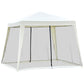 Outsunny 10x10ft Gazebo Tent Netting Patio Canopy Outdoor Party Activity Sun Shade Garden Sun Shelter Mesh Screen Walls Slant Leg Beige | The Comfy Couch Canada