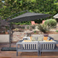 Outsunny Offset Patio Umbrella: 9.6ft Banana Cantilever Hanging Parasol with Base Crank Black | The Comfy Couch Canada