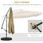 Outsunny Offset Patio Umbrella with Net and Umbrella Base, Adjustable Cantilever Canopy with Cross Base, Weight Plates & 8 Ribs | The Comfy Couch Canada