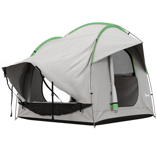 Outsunny 2000mm Waterproof SUV Tent, Car Tent with 3 Doors and Mesh Window, for 5-6 Person Camping Travel, Grey and Green