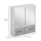 Kleankin Grey Wall Mirror Cabinet: Bathroom Storage with Double Doors, Adjustable Shelf & Mirrored Cupboard | The Comfy Couch Canada