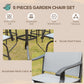 Outsunny Patio Furniture Set 5 Pieces Grey Outdoor Garden with Tempered Glass Table 4 Swivel Chairs Conversation Set.