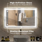 HOMCOM 39" x 24" Bathroom Mirror with LED Lights, Wall Mounted Vanity Mirror with Anti-Fog Pad and Touch Button, Clear | The Comfy Couch Canada
