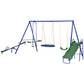 Outsunny 5 in1 Kids Swing Set with Saucer Swing, Slide, Seesaw, Glider, Swing Seat for Backyard, Playground | The Comfy Couch Canada