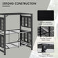 Outsunny Aluminum Folding Camping Kitchen Cook Station Carrying Bag 4 Side Tables 2 Shelves BBQ RV Picnic Black.