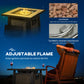 Outsunny 50,000 BTU Propane Fire Table, 28" Gas Firepit Table with Pulse Ignition, Lava Rocks, Rain Cover, Brown | The Comfy Couch Canada