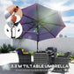 Outsunny 10.7FT Patio Umbrella with 8 Ribs, Crank, Push Button Tilt, Air Vents, for Backyard, Deck and Lawn, Purple | The Comfy Couch Canada