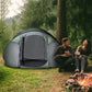 Outsunny 5 Person Camping Tent, Easy Pop Up Tent with Doors, Windows and Carry Bag, Automatic Setup Tent for Hiking, Dark Green | The Comfy Couch Canada