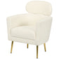 HOMCOM Barrel Accent Chair Removable Headrest Modern Armchair for Living Room Home Office Cream White | The Comfy Couch Canada