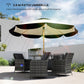 Outsunny 9FT Patio Umbrella Parasol, UPF 50+ Outdoor Market Umbrella with 8 Ribs, Vented Patio Table Umbrella for Deck, Backyard and Lawn, Beige | The Comfy Couch Canada