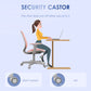 Vinsetto Small Office Chair Mesh Back Swivel Castors Arm Pink.