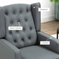 HOMCOM Grey Faux Leather Accent Chair - Chic Modern Armchair with Thick Padding for Comfort in Living Room or Home Office | The Comfy Couch Canada