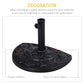 Outsunny 20" Half Round Patio Umbrella Base: Decorative Resin Stand Holder, Outdoor, Black | The Comfy Couch Canada