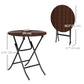 Outsunny Foldable Rattan Side Table Outdoor PE Wicker End Table ë?23.6" x 27.6" H Brown Patio Furniture | The Comfy Couch Canada