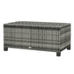 Outsunny Rattan Wicker Coffee Table with Glass Top Outdoor Garden Patio Furniture Brown Tempered | The Comfy Couch Canada
