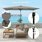 Outsunny 6.5x9.6ft Rectangle Aluminum Tilt Patio Umbrella, Garden Market Parasol, Outdoor Sunshade Canopy with Crank, Light Grey | The Comfy Couch Canada